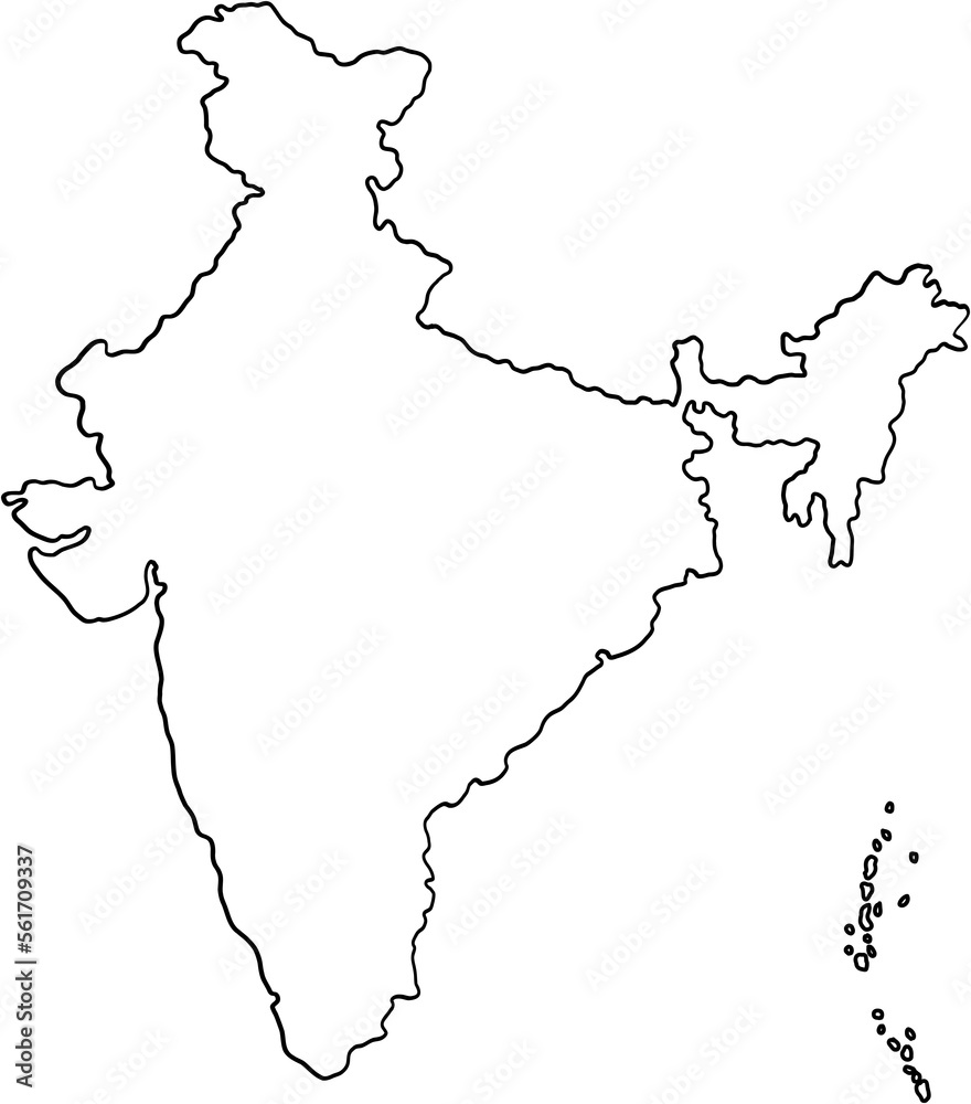 doodle freehand drawing of india map. Stock Illustration | Adobe Stock