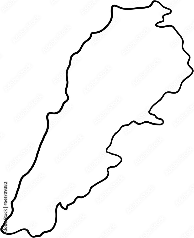 doodle freehand drawing of lebanon map. doodle freehand drawing of lebanon map.
