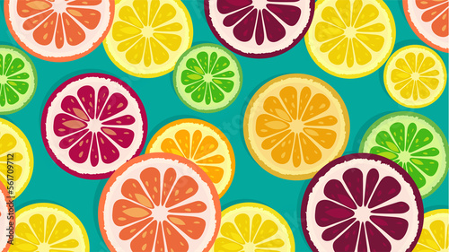 seamless pattern with orange fruits