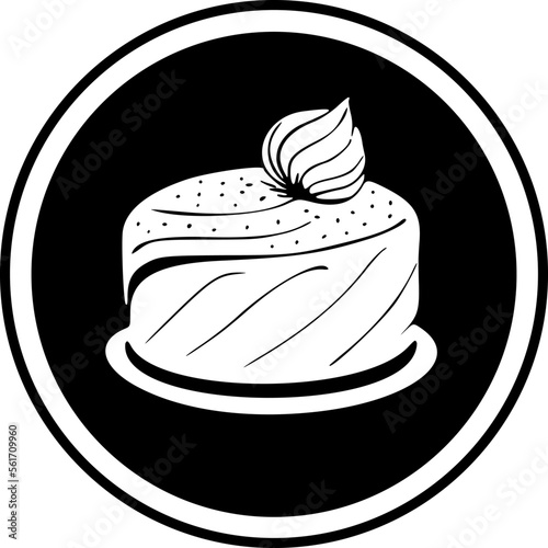 Beautifully designed black and white cupcake logo. Good for prints.