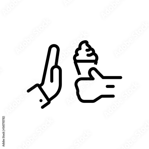 Black line icon for deny