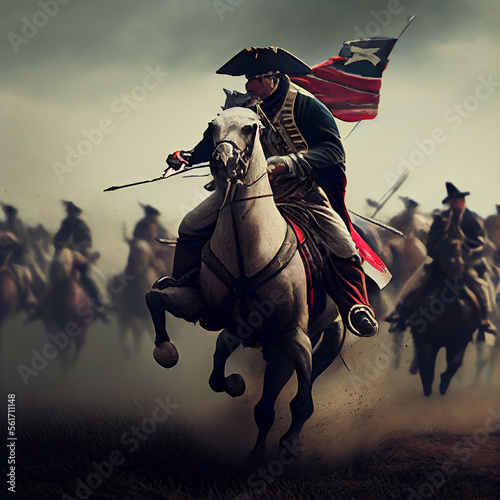 Leinwand Poster American Revolutionary War soldier