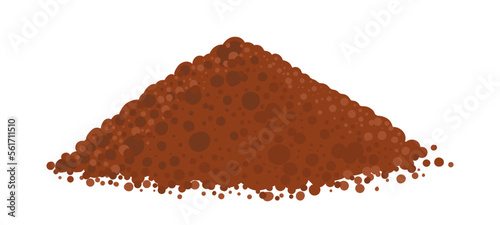 Soil for growing plants. Pile of manure. Heap of fertilizer. For agricultural. Vector illustration.