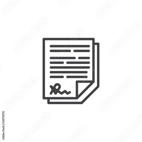 Contract agreement line icon