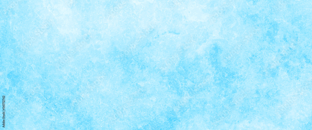 White and blue color frozen ice surface design abstract background. blue and white watercolor paint splash or blotch background with fringe bleed wash and bloom design.