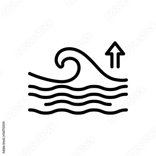 Black line icon for tide