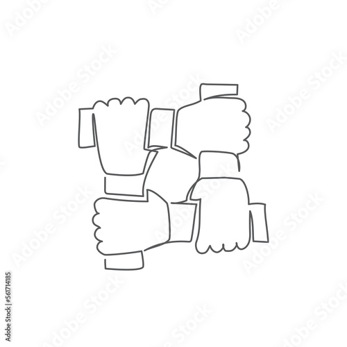 Teamwork One line drawing on white