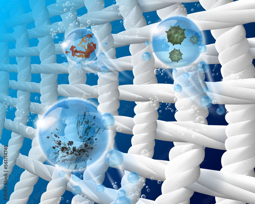 The power of removing stains and dirt on the fabric fiber. Detergent