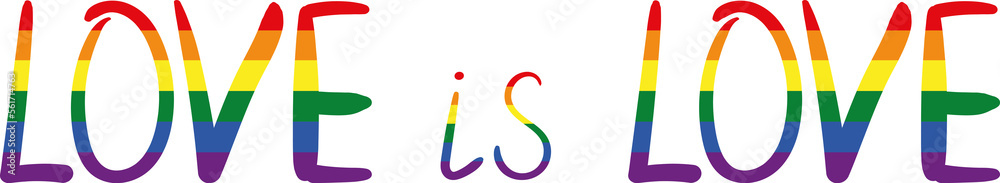 Gender, LGBT Doodle Rainbow Lettering. Title Love is Love. Gender, LGBT Doodle Rainbow Lettering. Title Love is Love.
