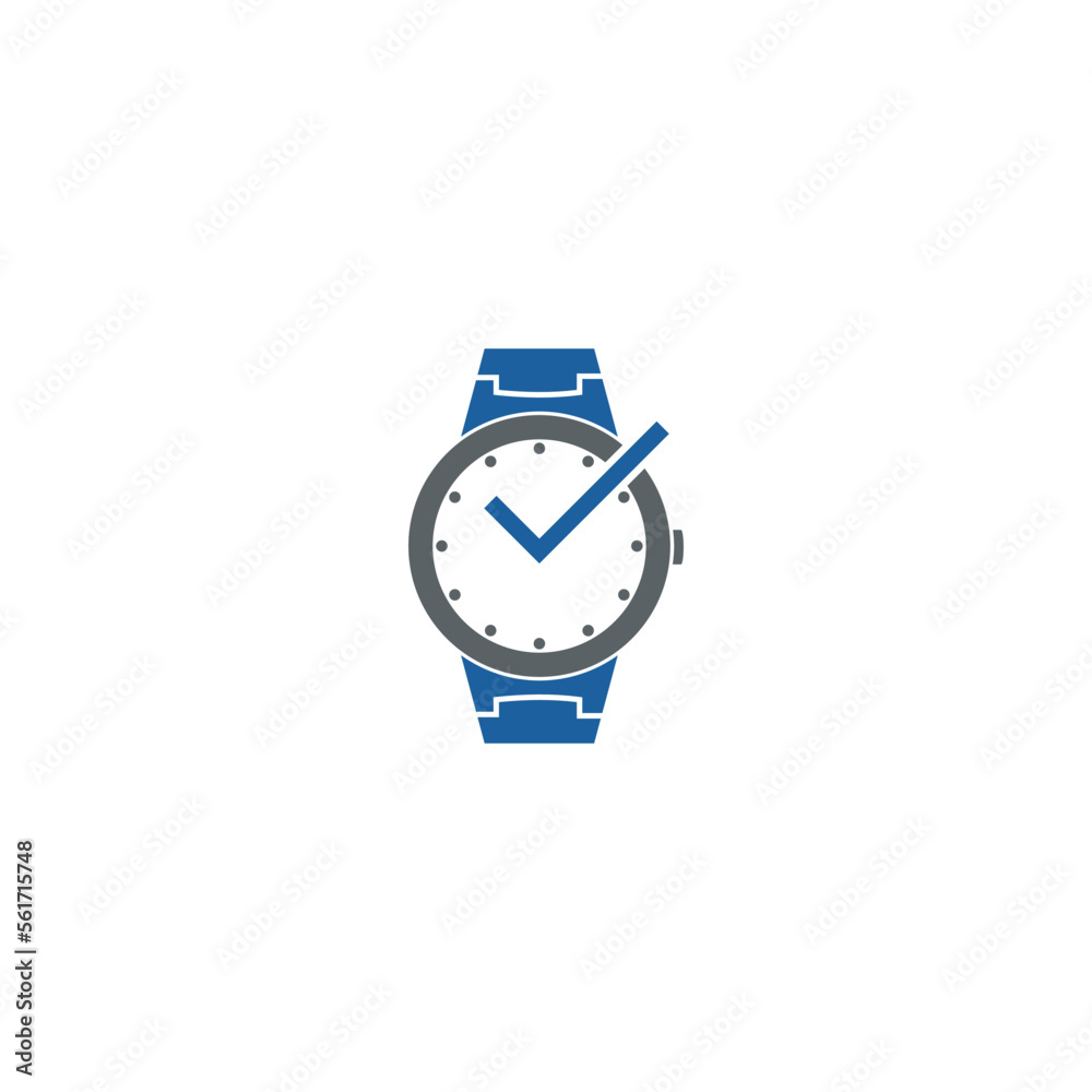 Watches frame logo design. Wrist watch icon. Time clock logo isolated on white background Watches frame logo design. Wrist watch icon. Time clock logo isolated on white background