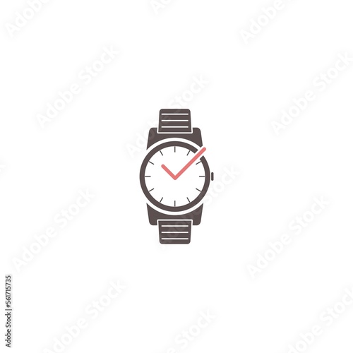 Watches frame logo design. Wrist watch icon. Time clock logo isolated on white background