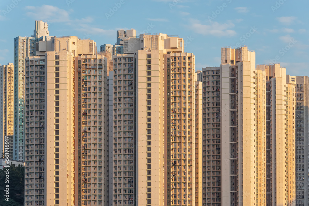 High rise residential building of public estate in Hong Kong city