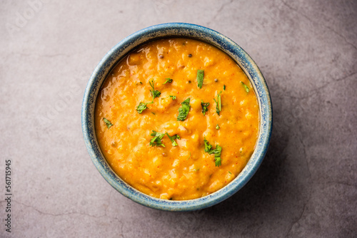 Khatti Dal is a food from India, a Hyderabadi cuisine, dal made using Masoor or Toor dal photo