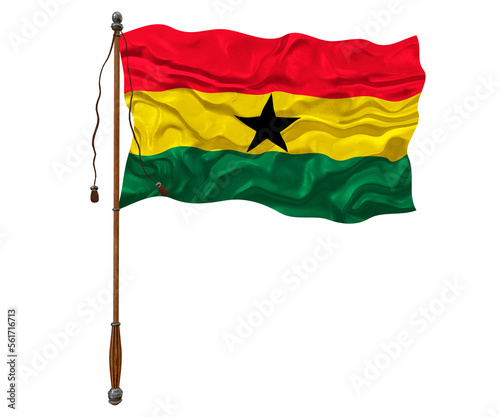 National flag of Ghana. Background with flag of Ghana.