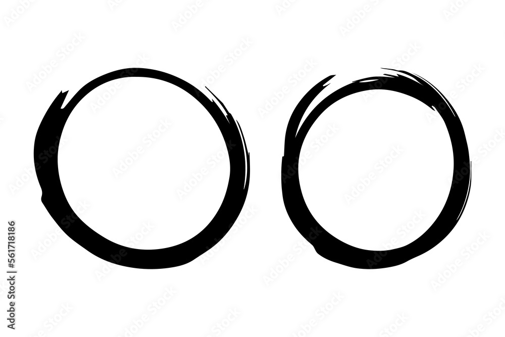 Circle black frame painted. Abstract vector design element. Circle black frame painted. Abstract vector design element.