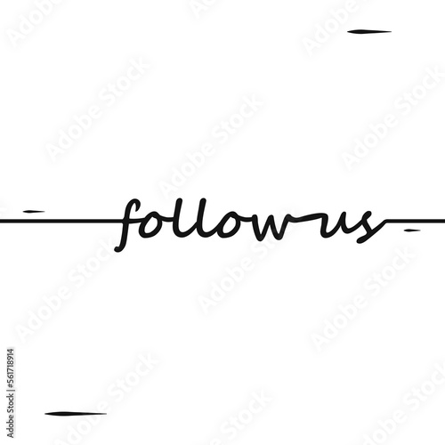 Follow us. Card suitable for use as a social media post. Vector illustration.