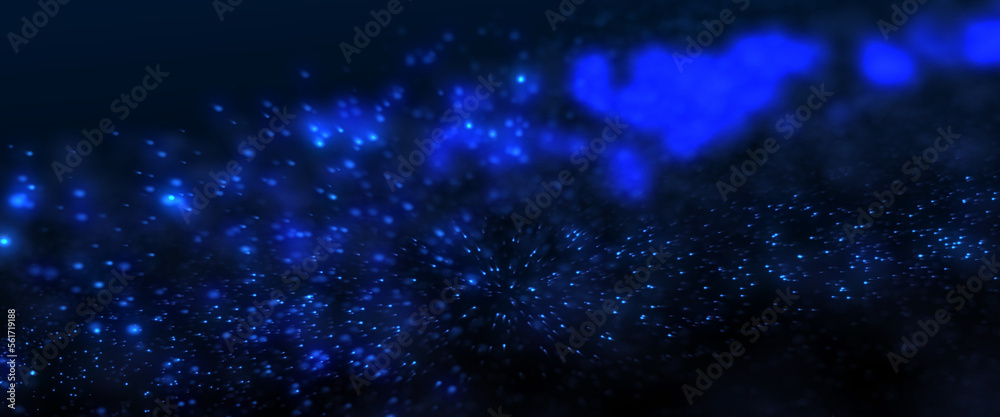 Obraz premium Abstract futuristic - technology with polygonal shapes on dark blue background. Design digital technology concept. 3d illustration.
