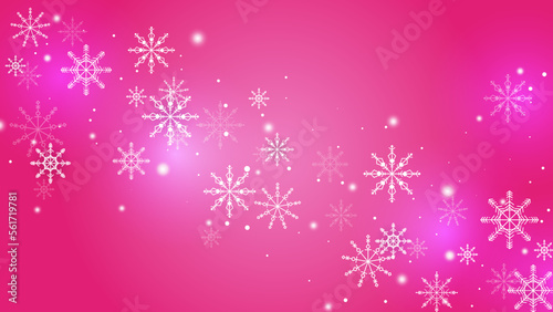 Beautiful snow pattern with ornaments. Winter wrapping paper concept. Pink Vector design.