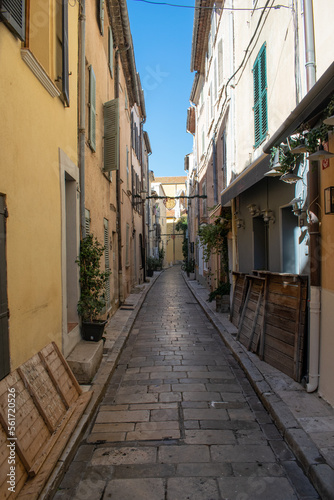 Saint Trope narrow street with plants