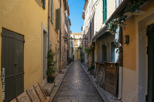 Saint Trope narrow street with plants