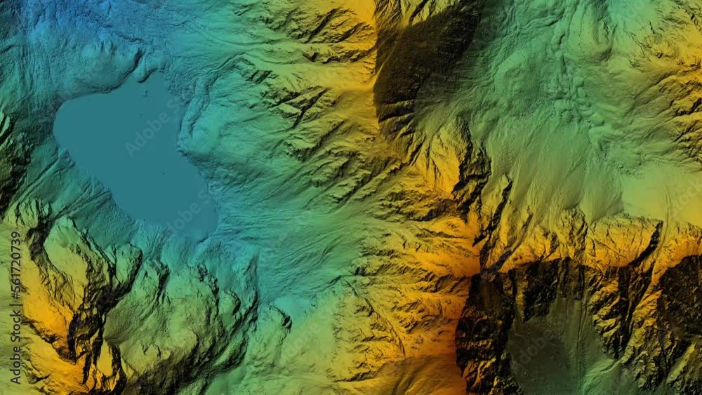 Elevation model animation. GIS product made after proccesing aerial ...