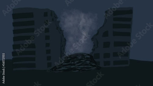 During the war in Ukraine, a bomb hit a residential building.