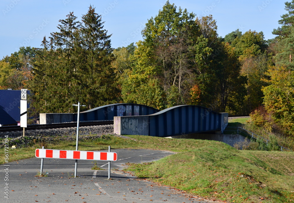 Rail Way Bridge in Autumn in the Heath Lüneburger Heide, Walsrode, Lower Saxony Rail Way Bridge in Autumn in the Heath Lüneburger Heide, Walsrode, Lower Saxony
