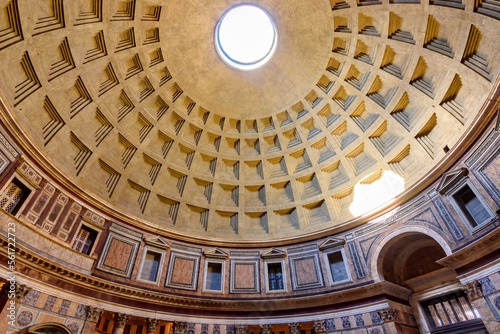 Round hole in Pantheon dome  Rome  Italy