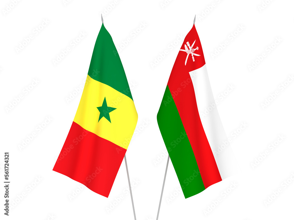 Republic of Senegal and Sultanate of Oman flags Republic of Senegal and Sultanate of Oman flags