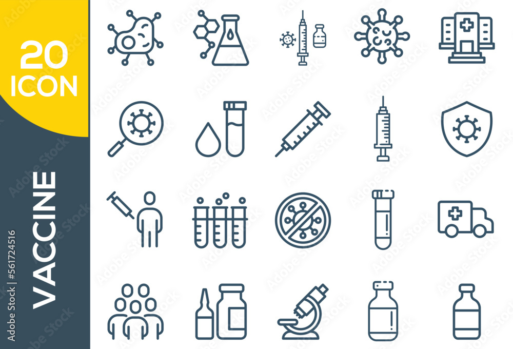 Naklejka premium VACCCINE ICON SET DESIGN