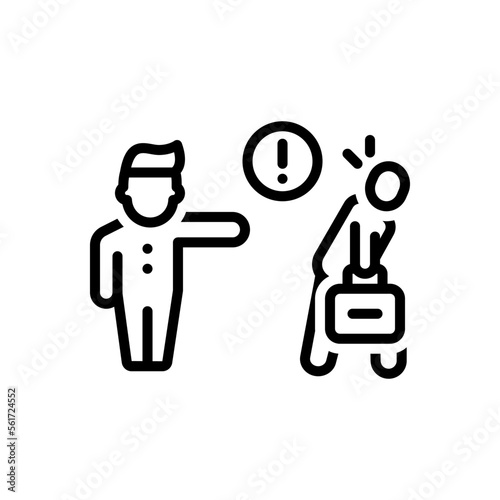 Black line icon for termination