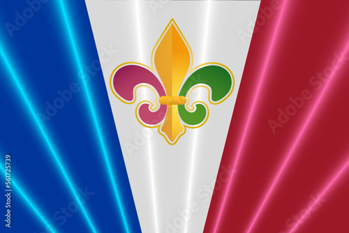Mardi Gras colors Fleur De Lis on France flag background Mardi Gras carnival banner template Copy space Vector illustration Isolated