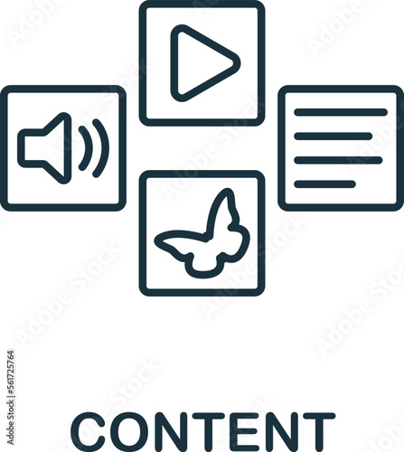 Content icon. Monochrome simple Project Planning icon for templates, web design and infographics