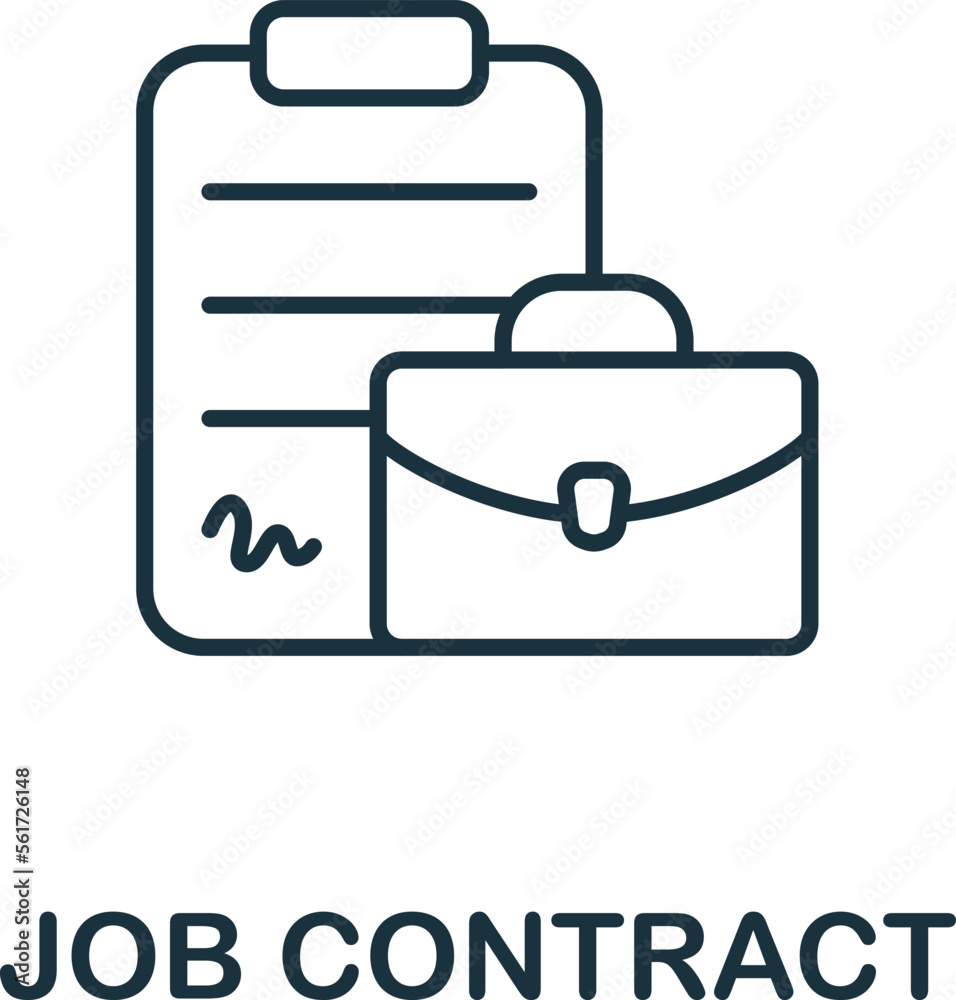Job Contract icon. Monochrome simple Recruitment icon for templates, web design and infographics Job Contract icon. Monochrome simple Recruitment icon for templates, web design and infographics