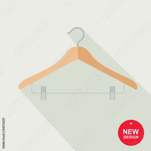 clothes on hangers , flat style