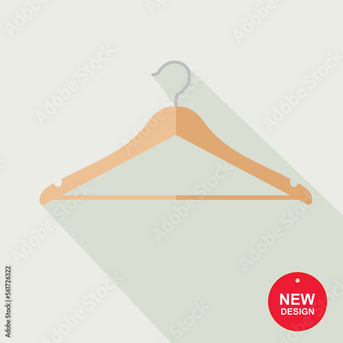 clothes on hangers , flat style