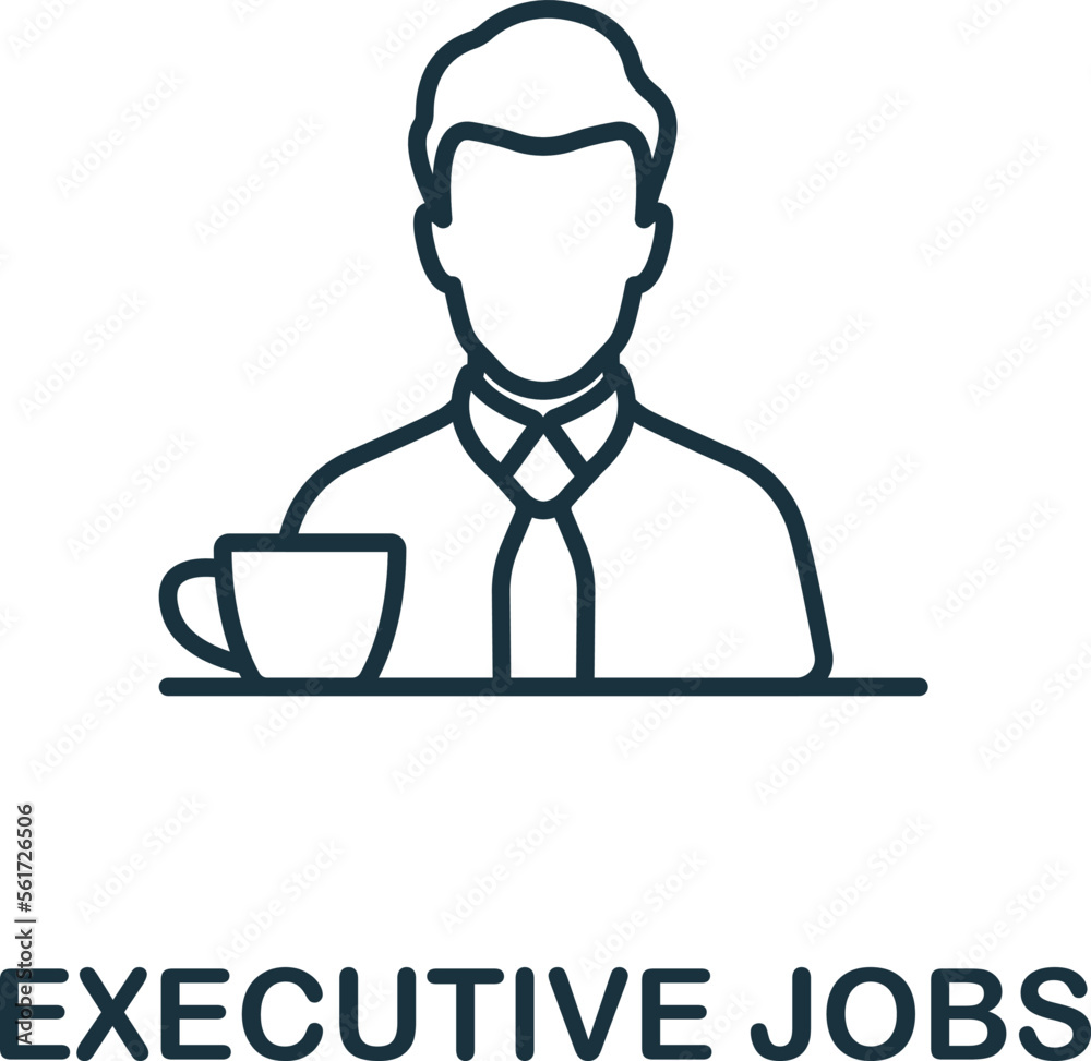 Executive Jobs icon. Monochrome simple Recruitment icon for templates, web design and infographics