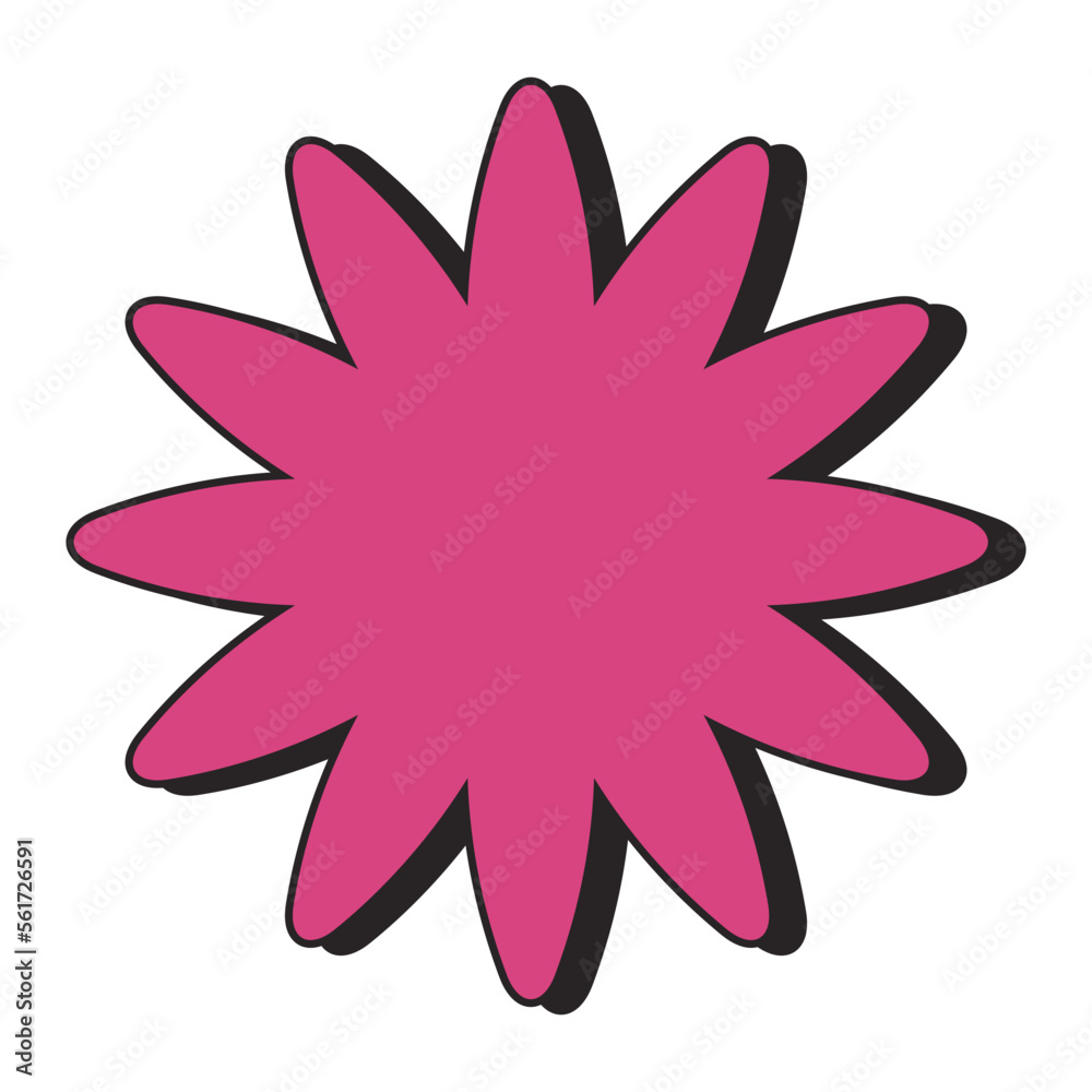 Retro shape geometric pink lotus flower isolated Retro shape geometric pink lotus flower isolated