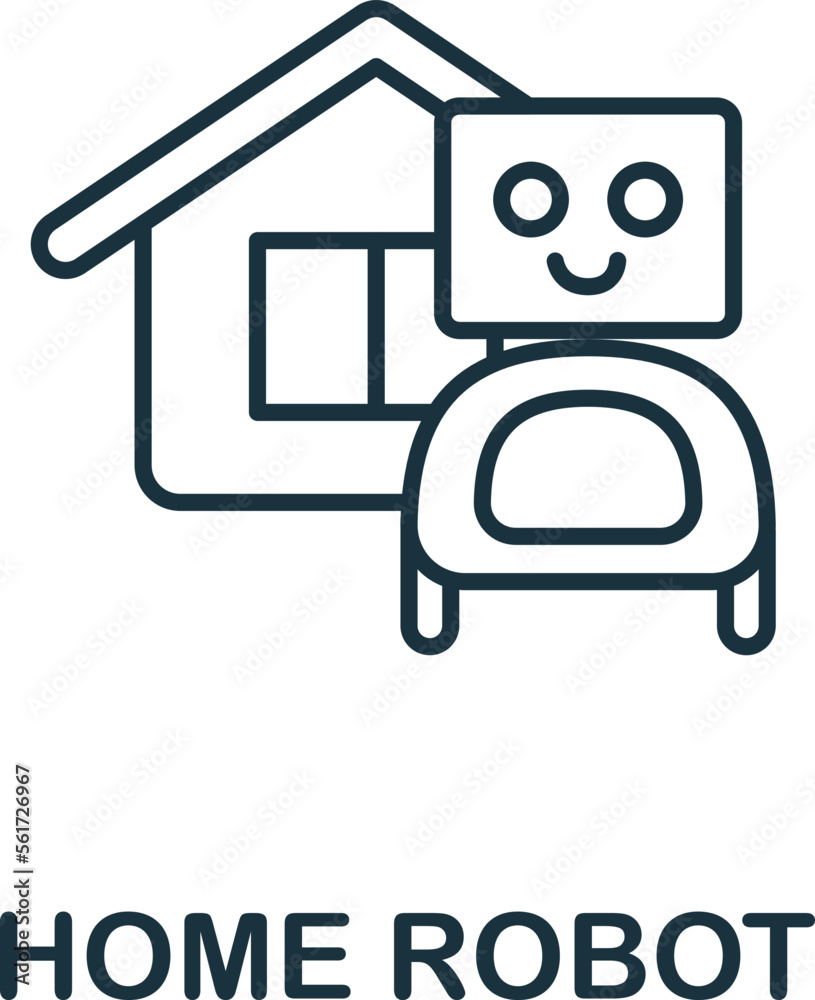 Home Robot icon. Monochrome simple Smart Technology icon for templates, web design and infographics Home Robot icon. Monochrome simple Smart Technology icon for templates, web design and infographics