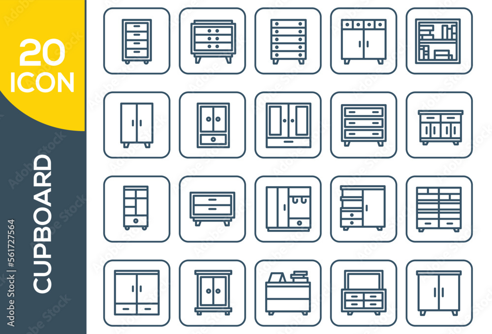 CUPBOARD ICON SET DESIGN CUPBOARD ICON SET DESIGN