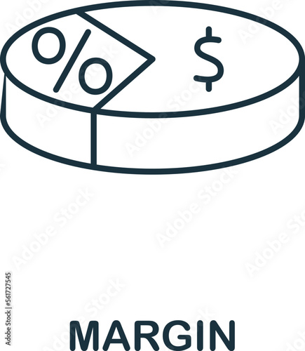 Margin icon. Monochrome simple Stock Market icon for templates, web design and infographics