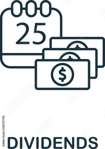 Dividends icon. Monochrome simple Stock Market icon for templates, web design and infographics