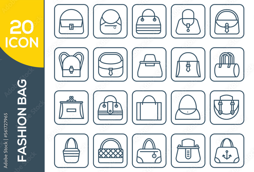 FASHION BAG ICON SET DESIGN FASHION BAG ICON SET DESIGN