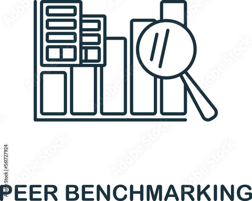 Peer Benchmarking icon. Monochrome simple Stock Market icon for templates, web design and infographics