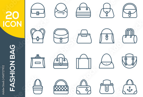 FASHION BAG ICON SET DESIGN