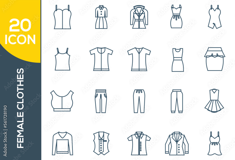 FEMALECLOTHES ICON SET DESIGN FEMALECLOTHES ICON SET DESIGN