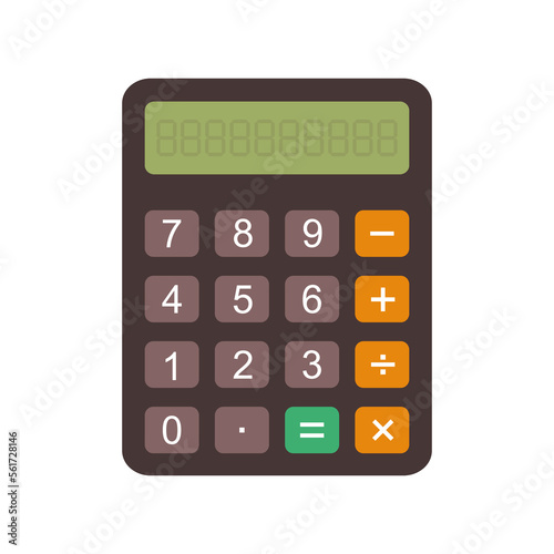 Electronic calculator in flat style. Vector illustration isolated on white background.