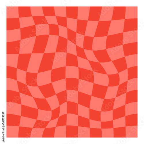 Pink retro background red and white checkered pattern