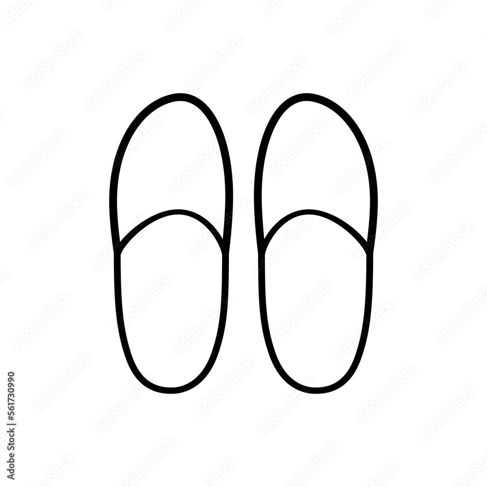 Slipper icon on white. Slipper icon on white.
