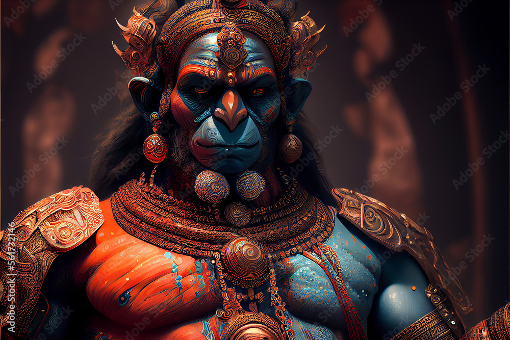 Lord Hanuman Art Stock Illustration | Adobe Stock